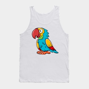 Cartoon Bird Parrot, Colourful parrot, Digital art Tank Top